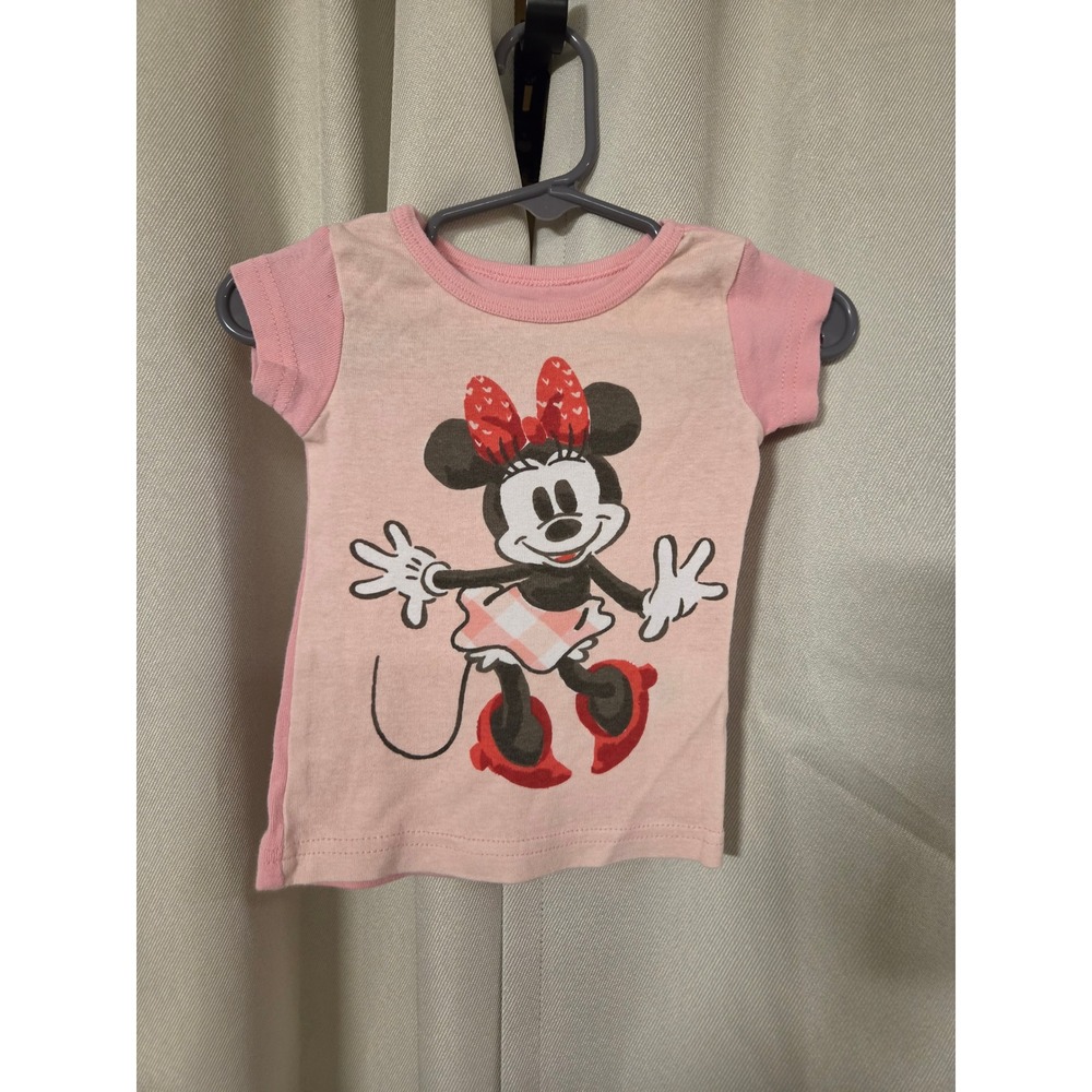 Disney Junior Minnie Mouse Pink Cotton Pajama Set Tee & Leggings 18M